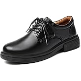 OKJ Oxford Shoes for Women, Black Womens Oxford Shoes Leather Platform Women's Oxfords Comfortable Dressy Slip On, Lace Up Loafers Casual Work Business Dress Office Oxfords Shoes
