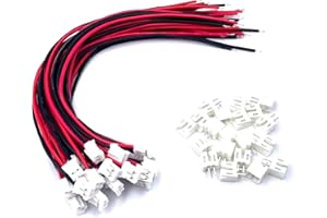 20 Sets Mini Micro JST PH 2.0mm Pitch 2-Pin Female Connector and Male Plug with 28AWG 150mm Wire Cable for LED Strips RC Toys