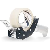 Excell RTS-82891 Low Noise Tape Dispenser, 2" Wide, 3" Core, 1 Pack | Pushflap Technology &amp; Static Cling Strip for Quiet, Smooth Carton Sealing - Includes Tape Roll