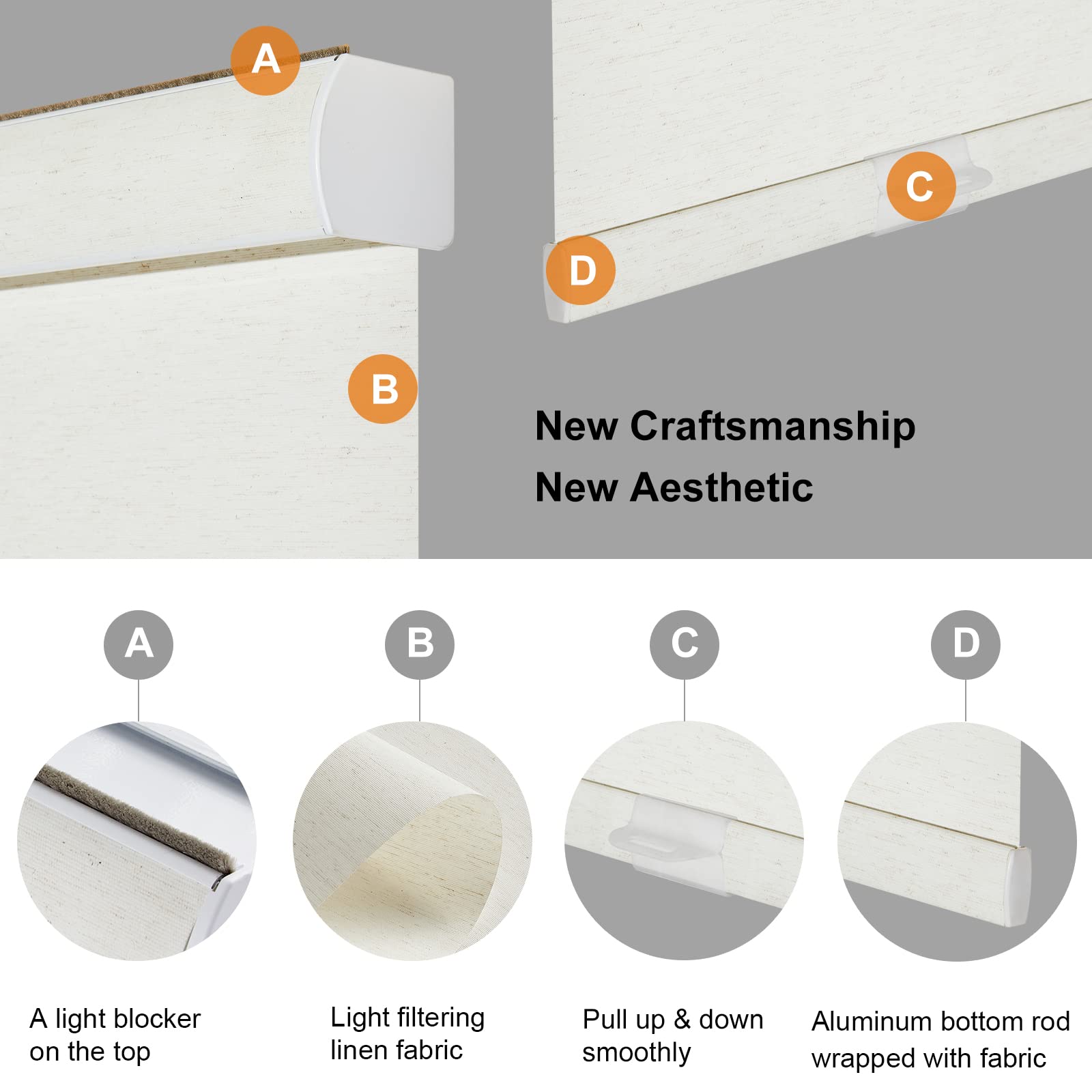 Persilux Cordless Roller Shades Light Filtering