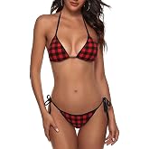 JINJINKIANG Women's Bikini Set Two Piece Halter Triangle Tie Side Swimsuit | Sexy Quick Drying Bikini Features Adjustable Ties And Soft Padding For A Custom Fit