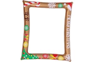 Toyvian Inflatable Christmas Photo Booth Frame Prop for Holiday Multipurpose Festive Decoration for Xmas