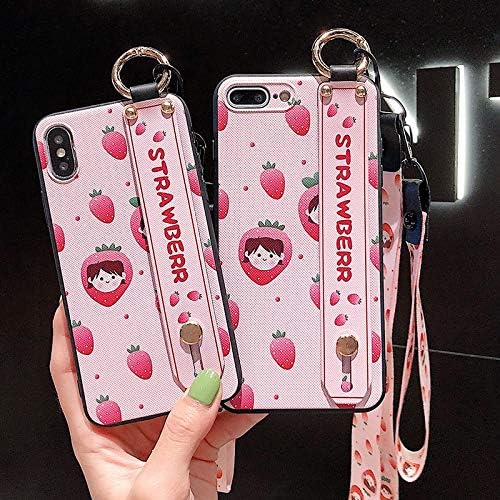 NiceGuu Flower Leaf Wrist Strap Phone Holder Cases for iPhone 11 Pro Max Case for iPhone 7 8 7 Plus 8 Plus X XS Max XR Soft TPU Back Cover (for iPhone 11)