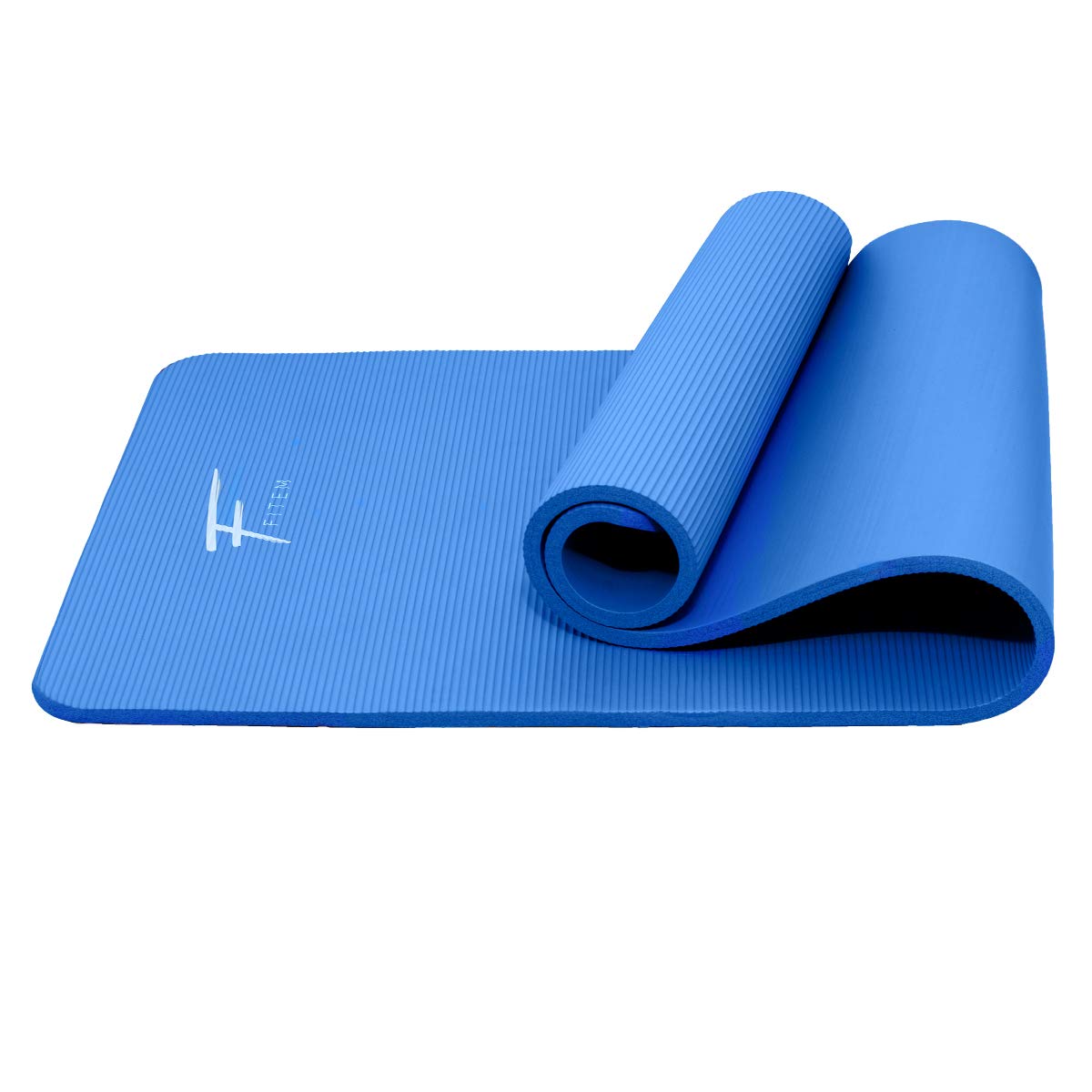 Fitem Exercice Mat - Ultra-Thick (1,5cm) - High Density NBR Foam - 183 x 60 x 1.5 cm for Gym, Yoga, Exercise, Fitness, Gymnastic, Pilates, Workouts, Bodybuilding - Carrying Strap Included - Blue