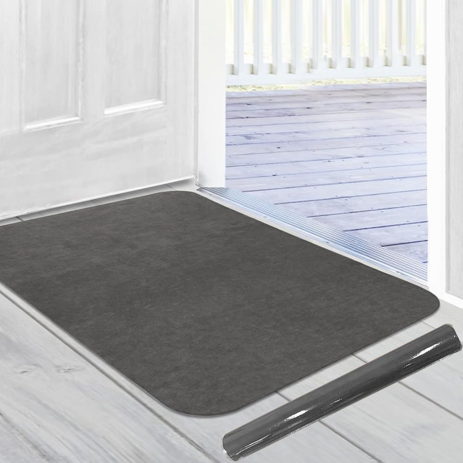 Jlyjlyfu Durable Super Thin Indoor Door Mat, Non Slip Low Profile Absorbent Kitchen Rug, 80x120cm