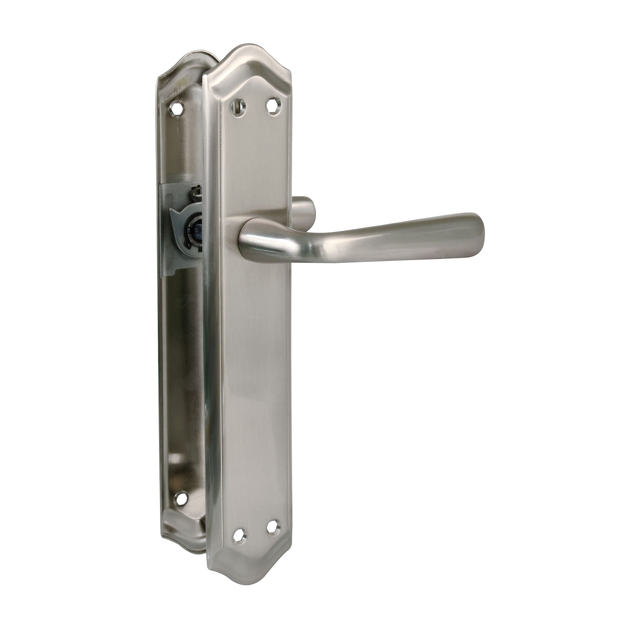 Amig - Set of 2 Silver Brass Door Handles with Matt Chrome Finish for Interior Doors - 256 x 48mm · Square 8mm | Includes Screws