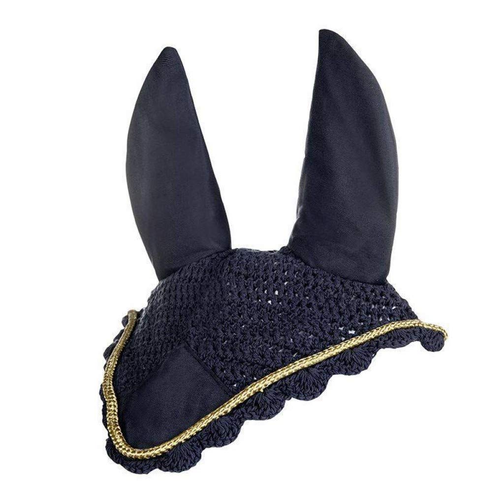 HKM 3387 Fly Cover, Insect Protection, Fly Protection, Ear Protection, Dark Blue/Gold, Warmblood