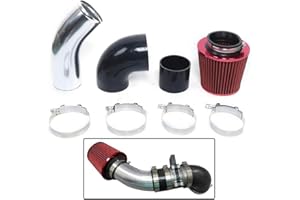 GANGMU TEC 3.5" Universal NA Cold Air Intake Pipe with Filter Kit, Aluminum Performance Replacement for GM LS1 LSx LMx LQx Motor