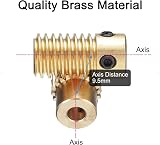 sourcing map Worm Gear Set 0.5 Module 20:1 Reduction 5mm 4mm Brass Gear Wheel view 4