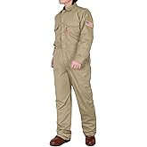 BOCOMAL FR Coveralls Men 7.5oz Cotton Twill Flame Resistant Fire Retardant Work Coverall NFPA 2112 HRC2