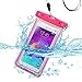 Samsung Galaxy Grand Prime G530 Case, Galaxy Grand Prime Waterproof Snowproof Dry Money Bag by iViva Hiking Boating Swimming Fishing (Hot Pink Lightning Waterproof)