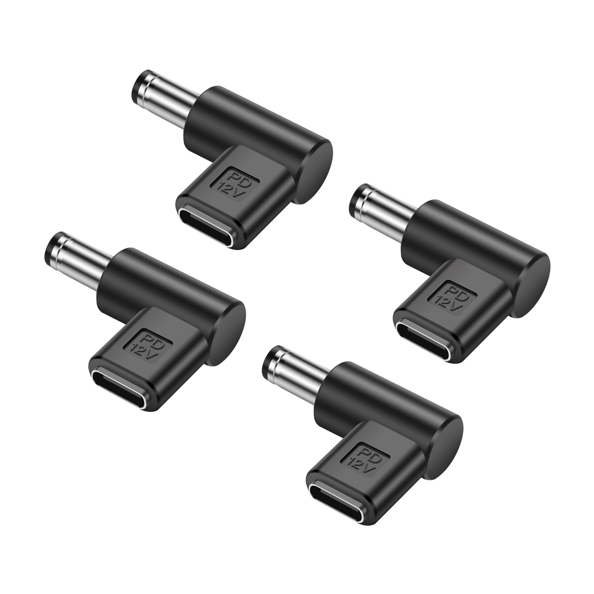 Photo 1 of PNGKNYOCN 12V USB C to DC 5.5 x 2.5mm Converter,90 Degree DC 5.5 x 2.5mm Male to USB C Female PD Emulator Trigger Adapter,for Camera, Router?LED Light?4-Pack?