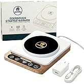 Poliby Sourdough Starter Warmer Mat – Precise 1°F Thermostat Control (70–100°F), Smart Memory On/Off – Keeps Starter Active & Consistent – Fits Jars Up to 40oz – Home Baking Essential (White)