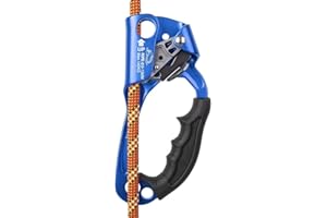 SZCQ SRT Climbing Hand Ascender Aviation Light Alloy Mountaineering Rock Ergonomic Rappelling Gear Equipment Left Handled Ascender Arborist Tree Climber Rigging