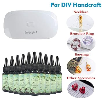 10x30 Ml Kristall Epoxidharz Uv Hartender Klarer Kleber Uv Led Lampe Fur Diy Professionelle Handwerk Schmuck Ohrringe Halskette Armband Nail Art Zubehor Amazon De Beauty