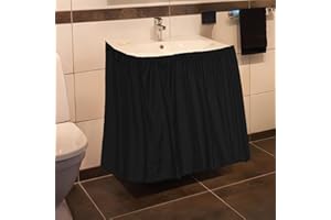 Sink Skirt for Bathroom, 32.7x55.1in Polyester Decorative Sink Curtain Bathroom Waterproof Under Skirt Cover Practical Access