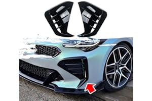 HHENGYISOUL Front Bumper Side Vent Grill Blade Trim Cover for KIA Stinger 2017-2023,Front Bumper Side Canard Trim Fits For KIA Stinger 2017-2023,Gloss Black