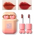LAMUSELAND Matte Lipstick, 2Pc/Set Waterproof Long Lasting Moisturizing Lip Stain Earphone Dual-color Lip Gloss Primer, Non-stick Cup Lip Make Up Gift Kit for Girls (Yellow)