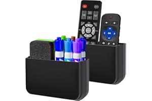 Freewindo Magnetic Remote Control Holder Wall Mount, 2 Pack TV Remote Holder Wall Mount, Magnetic Pen Holders for Refrigerator, Whiteboard Marker, Locker Organizer, Office Organizer (Black)