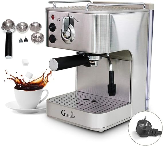 Coffee Machine 1.6L Espresso Bean to Cup Maker Italian SemiAuto