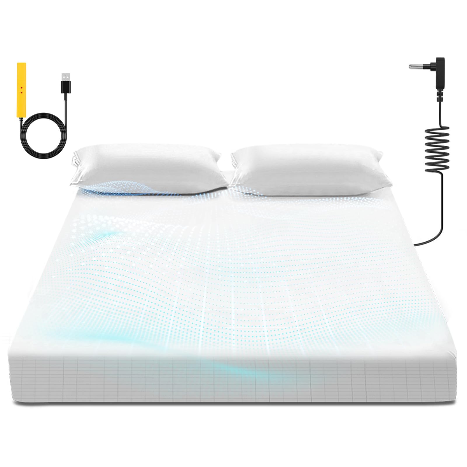 Photo 1 of Grounding Sheet, 90% Organic Cotton+10% Pure Silver Organic Fitted Grounded Sheet for Improved Sleep, Earth Connecting Bedding - Healthy Sleep Therapy (White, (60.1 * 80 * 15inch))