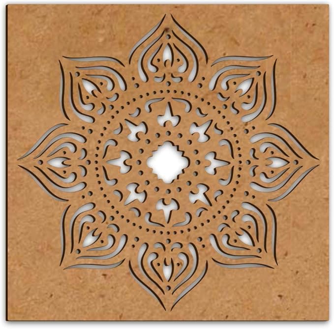 Buy 100yellow Flower Design Diwali Rangoli Wooden Stencil for Diwali