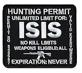 Patch Squad Men's ISIS Hunting Permit Military Patch (Black)