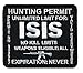 Patch Squad Men's ISIS Hunting Permit Military Patch (Black)