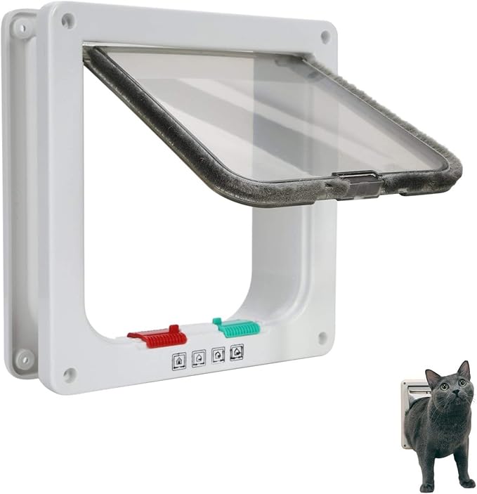 Gattaiola Per Porta 45x35cm - Con Magnete Automatico Per Zanzariera, Nero