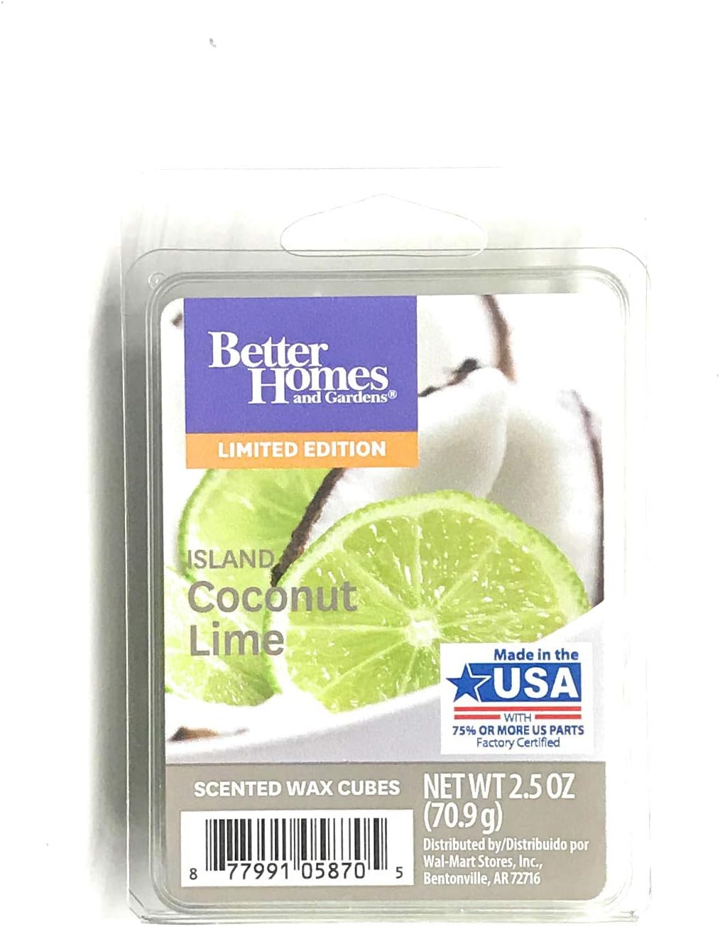 Better Homes and Gardens Island Coconut Lime Wax Cubes - 2017 Limited Edition