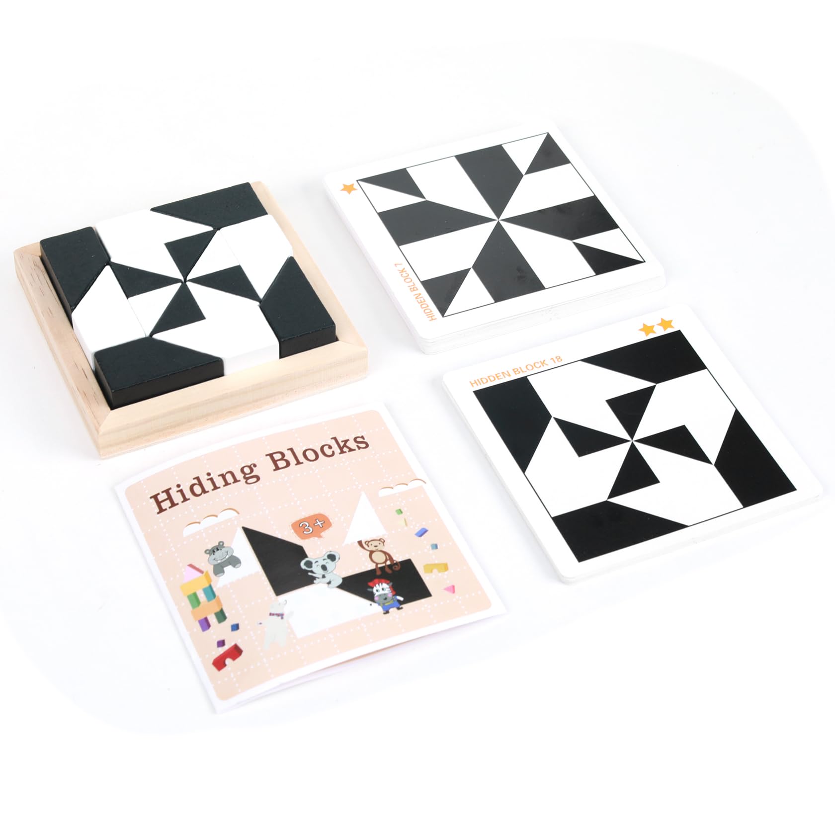 QZMTOY Brain Puzzle Spiel, IQ Puzzle Game with 80 Challenges,Holz Brain Teasers Spiel Puzzles, Montessori Brettspiele Spielzeug 3D Puzzles