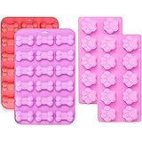Silicone Molds Puppy Dog Paw and Bone, Non-Stick Food Grade Silicone Molds for Chocolate, Candy, Jelly, Ice Cube, Dog Treats,