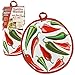 Tortilla Warmer 10”- Insulated, Microwaveable Fabric Pouch by Cameron’s Products- Keeps Tortillas Heated for up to One Hour (Chilis Design)