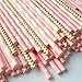 Pack of 200 Paper Straws Party Decoration Striped Drinking Straws for Birthday, Wedding, Christmas, Celebration Parties by Acerich