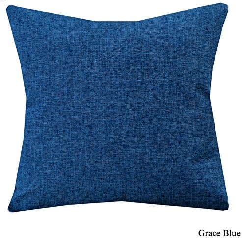 QAISIRIA Luxury Plain Chenille Jacquard Cushion Cover 45cmx45cm Zip Up Fastening Scatter (Grace Blue)