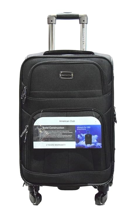 Exclusive American Club 75 Ltr Nylon Teflon 64cm Blue Soft Top Trolley Bag