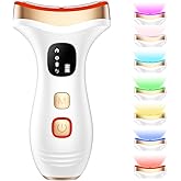 Anpor 7-in-1 Face & Neck Beauty Massager with Heat & Cold, Valentines Day Gifts, Gua Sha Facial Massager Tool, Microcurrent, 7 Color Light, 7 Modes, Smart Vibration (Pearl White)