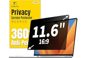 F FORITO 11.6 Inch Laptop Privacy Screen Protector, 360° Anti Peeping and Anti Glare Laptop Privacy Shield Compatible with 11.6" Acer/Lenovo/HP/ASUS/Dell with 16:9 Aspect Ratio