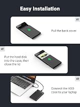 UGREEN 2.5 Inch USB 3.0 HDD Enclosure SATA HDD/SSD Caddy 5Gbps UASP view 7