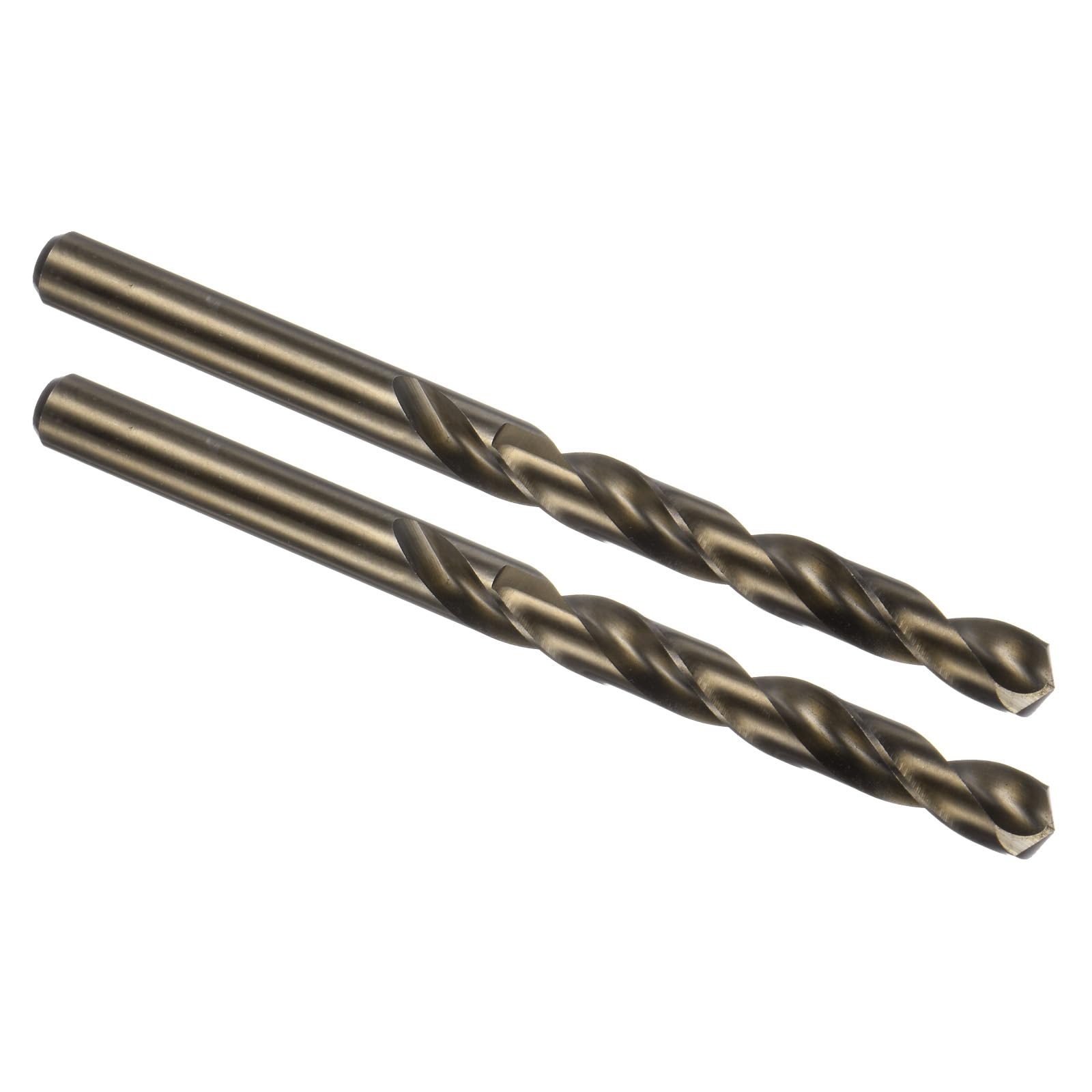 Kozelo 2PCS Twist Drill Bit - [9mm/0.35"] Titanium Plating M35 High-Speed Steel Cobalt Cobalt Round Shank Jobber Bit Set Gold for Metal Wood Plastic Steel Use, 80mm/3.15" Blade Length — image 1