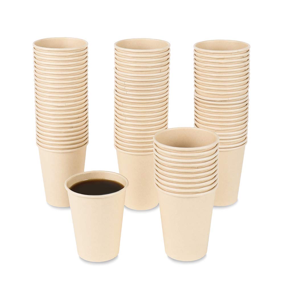 Photo 1 of JAYEEY Disposable Coffee Cups Paper Cups Coffee Cups, Brown Hot Cups 120 Count 10 oz Water cups