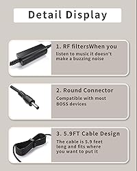 VHBW for Boss PSA Adapter 9V DC, Low Noise with