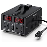 500W Voltage Converter Transformer(110V to 220V or 220V to 110V) Step Up/Down Converter 110/120 Volt - 220/240 Volt w/US Power Cord,Circuit Breaker Protection, LCD Screen Display, Manual Setting