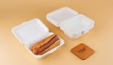 FOOGO Green 50pcs Takeaway Boxes 8x8 inch 42oz Bagasse Eco Clamshells view 6