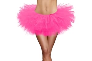 MOZYRENL Tutu for Women Adult - 5 Layered Classic Tulle Skirts Halloween Costume Tutu for Women 80s Tutu Skirt