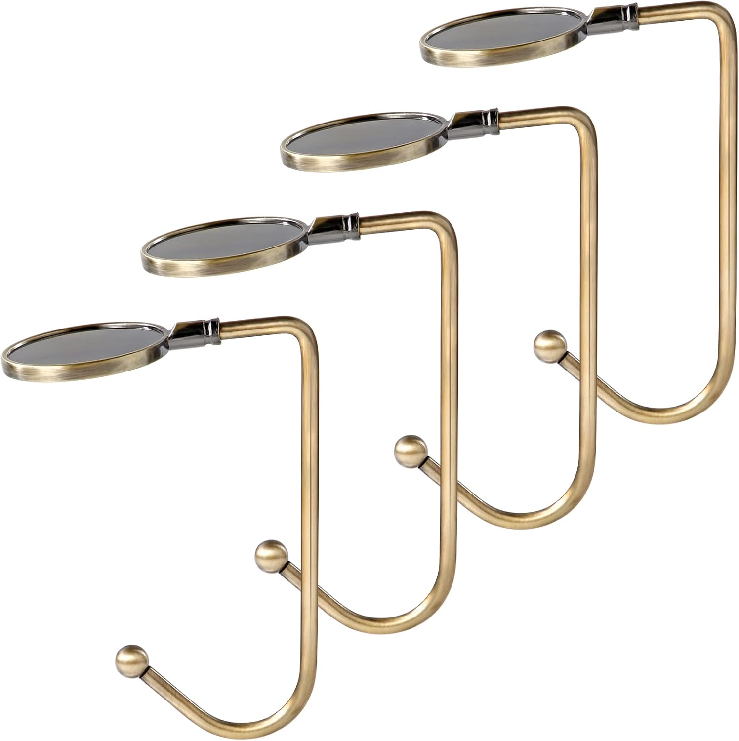 Ornament Hooks - Sunshane 4 Pieces Christmas Stocking Holders Mantel Hooks Hanger Christmas Safety Hang Grip Stockings Clip for Christmas Party Decoration, Bronze