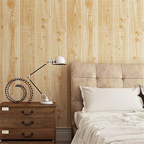 Akea Faux Wood Plank Wallpaper, 3D Rustic Solid Natural Textured Wood Wallpaper Roll, Like Real, Size 20.8inch x 32.8ft