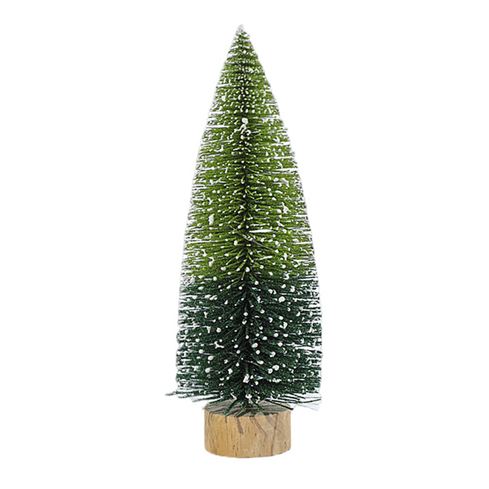 30cm Small Christmas Tree with Lights &Wood Stand Mini Model Snow Trees Artificial Sisal Frosted Christmas Trees Winter Snow Ornaments Model Trees for Xmas Party Office Home Tabletop Decoration Gift