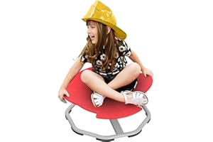 NELHALT Sensory Integration Swivel Chair for Kids, Therapeutic Spinning Chair for Autism, ADHD & Body Coordination Training, Indoor/Outdoor Use, Ruby Red
