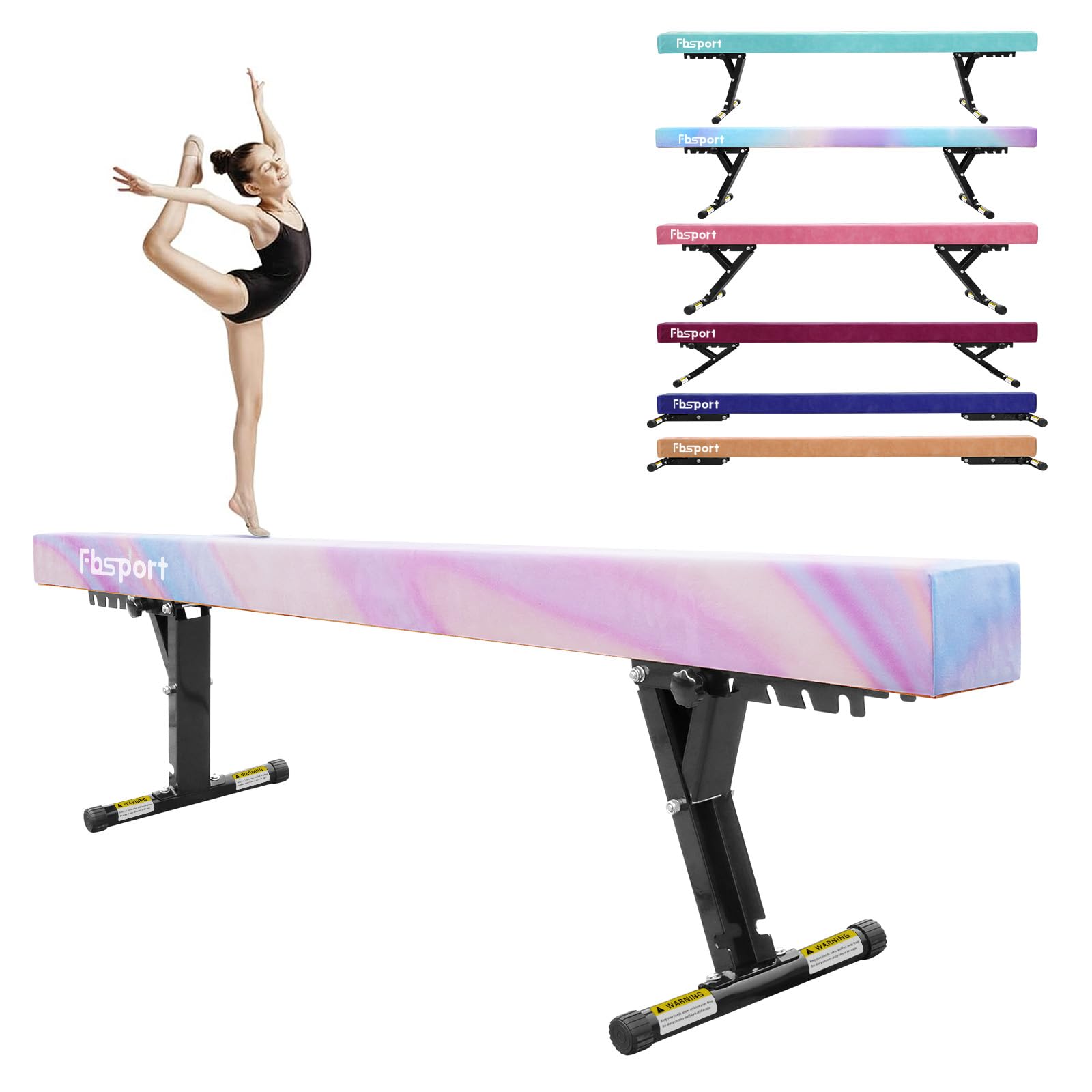 Photo 1 of **THIS ITEM IS USED, IT IS UNKNOWN IF ANY PARTS ARE MISSING, AND IT IS UNKNOWN IF IT WORKS 100%**FBSPORT 8ft Adjustable Balance Beam: High and Low Floor Beam Gymnastics Equipment for Kids/Adults,Gymnastics Beam for Training,Practice, Physical Therapy and